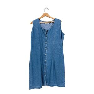Vintage 90's Redhead Denim Dress Blue Cotton Medium